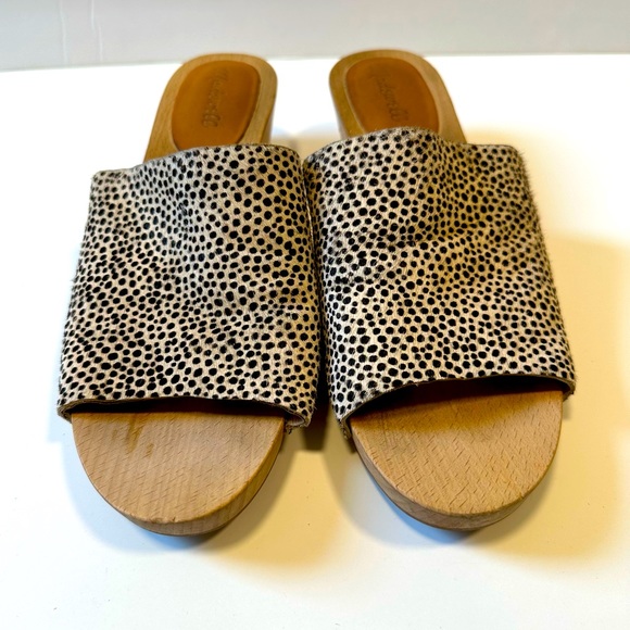 Madewell Evelyn Slide Open Toe Animal Print Clog Mules Sandals Size 9 - Picture 3 of 6